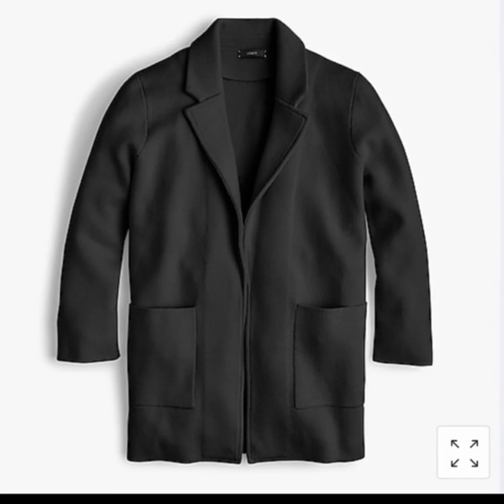 J Crew Black Sophie Sweater Wool Blazer
